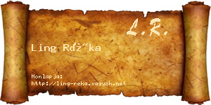 Ling Réka névjegykártya